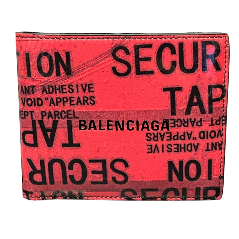 Balenciaga BALENCIAGA Tape-type Bi-fold Wallet, Patent Leather, 835472